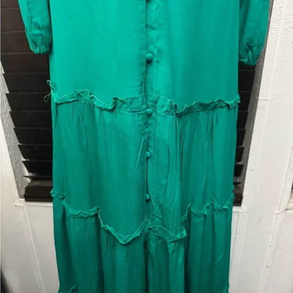 Chic Teal Long Sleeve Maxi Dress - Picture 6 of 15